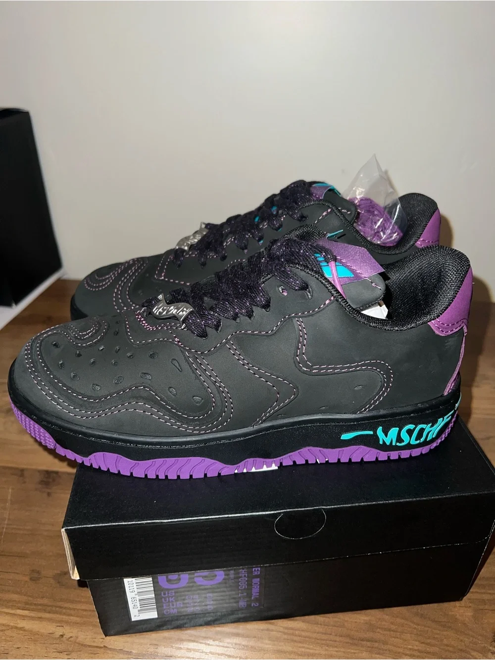 Mschf super normal 2 mars black purple low top sneaker eu 37.5 womens 6.5